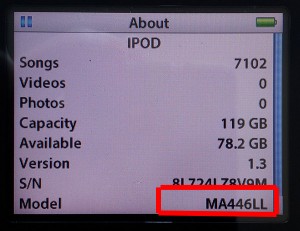 iPod 5g About Model No